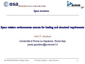 Space structures Space mission environments sources for loading