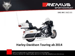 BIKE INFO 142015 HarleyDavidson Touring ab 2014 Motorrad