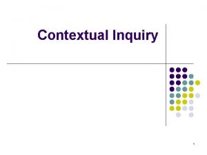 Contextual Inquiry 1 Hall of Fame or Hall