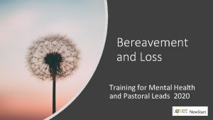 Bereavement and Loss Training for Mental Health and