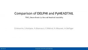 Comparison of DELPHI and Py HEADTAIL TMCI BeamBreakUp