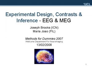 Experimental Design Contrasts Inference EEG MEG Joseph Brooks