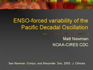 ENSOforced variability of the Pacific Decadal Oscillation Matt