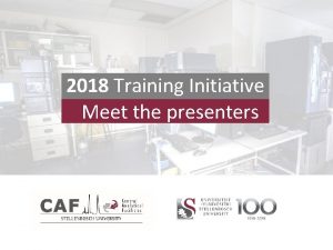 2018 Training Initiative Meet the presenters Vicon neuromechanical