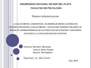 UNIVERSIDAD NACIONAL DE MAR DEL PLATA FACULTAD DE