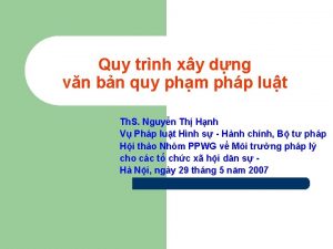 Quy trnh xy dng vn bn quy phm