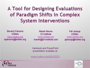 A Tool for Designing Evaluations of Paradigm Shifts