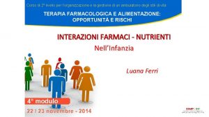 Corso di 2 livello per lorganizzazione e la