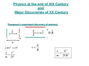 Physics at the end of XIX Century and
