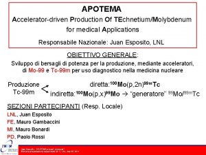 APOTEMA Acceleratordriven Production Of TEchnetiumMolybdenum for medical Applications