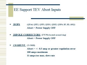 EE Support TEV Abort Inputs w HOPS QFA