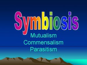 Mutualism Commensalism Parasitism Relationships in Ecosystems Today we