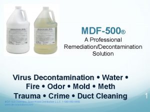 MDF500 A Professional RemediationDecontamination Solution Virus Decontamination Water