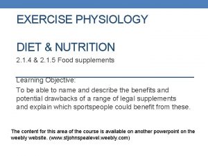 EXERCISE PHYSIOLOGY DIET NUTRITION 2 1 4 2