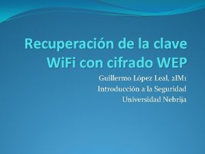 Recuperacin de la clave Wi Fi con cifrado