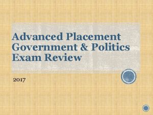 Advanced Placement Government Politics Exam Review 2017 AP