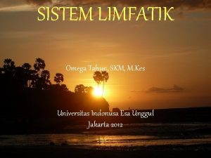 SISTEM LIMFATIK 1 SKM M Kes Omega Tahun