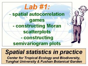 Lab 1 spatial autocorrelation games constructing Moran scatterplots