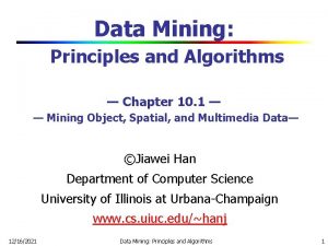 Data Mining Principles and Algorithms Chapter 10 1