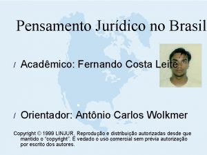 Pensamento Jurdico no Brasil Acadmico Fernando Costa Leite