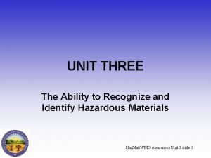 UNIT THREE The Ability to Recognize and Identify