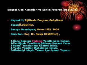 Bilisel Alan Kuramlar ve Eitim Programlar S 37