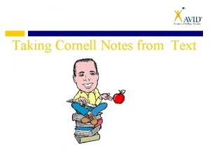 Taking Cornell Notes from Text Cornell Note Format