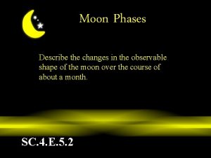 Moon Phases Describe the changes in the observable