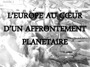 Activit 1 LEUROPE AU CUR DUN AFFRONTEMENT PLANETAIRE