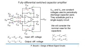Fullydifferential switched capacitor amplifier VRO and VRI are Fullydifferential switched capacitor amplifier VRO and VRI are