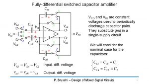Fullydifferential switched capacitor amplifier VRO and VRI are