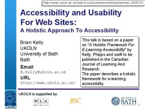 http www ukoln ac ukwebfocuseventsworkshopseemlac2005 01 Accessibility and