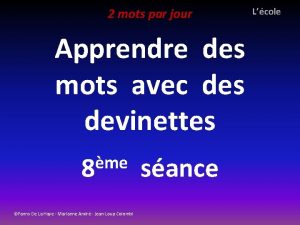 2 mots par jour Apprendre des mots avec