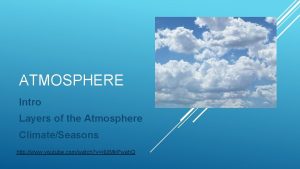 ATMOSPHERE Intro Layers of the Atmosphere ClimateSeasons http