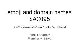 emoji and domain names SAC 095 https www