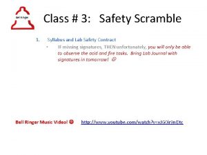 Class 3 Safety Scramble Bell Ringer 1 Syllabus