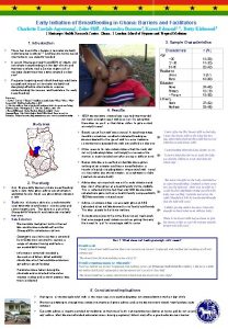 Early Initiation of Breastfeeding in Ghana Barriers and