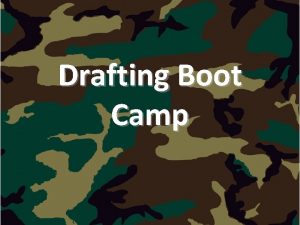 Drafting Boot Camp Why Study Drafting Drafting is