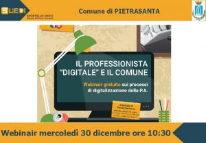 Comune di PIETRASANTA Webinair mercoled 30 dicembre ore