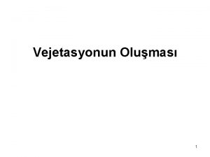 Vejetasyonun Olumas 1 Vejetasyonun Olumas Singenetik Syngenetic bitki