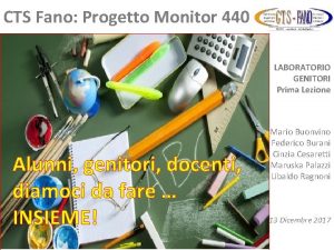 CTS Fano Progetto Monitor 440 LABORATORIO GENITORI Prima