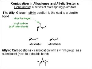 Conjugation in Alkadienes and Allylic Systems Conjugation a