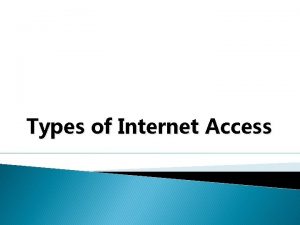 Types of Internet Access Dialup uses a phone