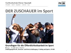 DER ZUSCHAUER im Sport Grundlagen fr die ffentlichkeitsarbeit