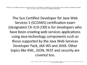 SCDJWS Sun Certified Developer for Java Web Services