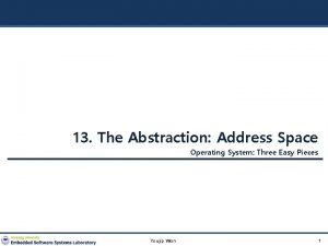 13 The Abstraction Address Space Operating System Three