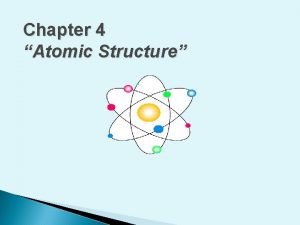 Chapter 4 Atomic Structure Atomic Theories Atoms are