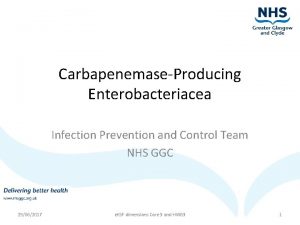 CarbapenemaseProducing Enterobacteriacea Infection Prevention and Control Team NHS