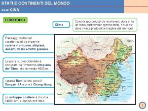 STATI E CONTINENTI DEL MONDO ASIA CINA TERRITORIO