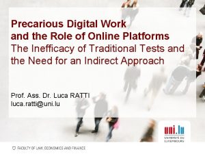 Precarious Digital Work and the Role of Online